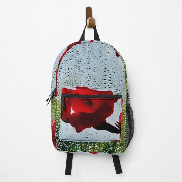 Item preview, Red, red gladioli on rainy, rainy glass designed and sold by keithmilligan.