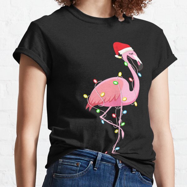 Christmas Lights Flamingo Lover Funny Xmas Gift For Men And Women, Halloween day, Thanksgiving day, Christmas day Classic T-Shirt