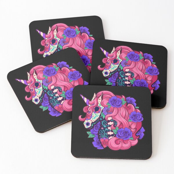 Item preview, Unicorn dia de los muertos day of the dead Unicorn skull designed and sold by NEMRYS.