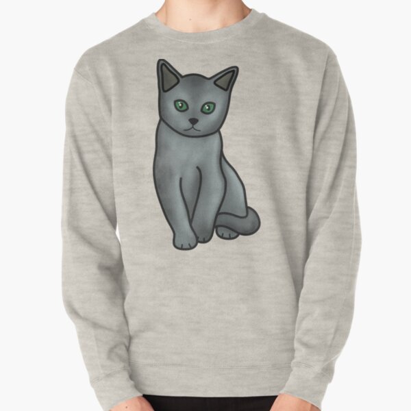 Russian Blue Cat Pullover Sweatshirt