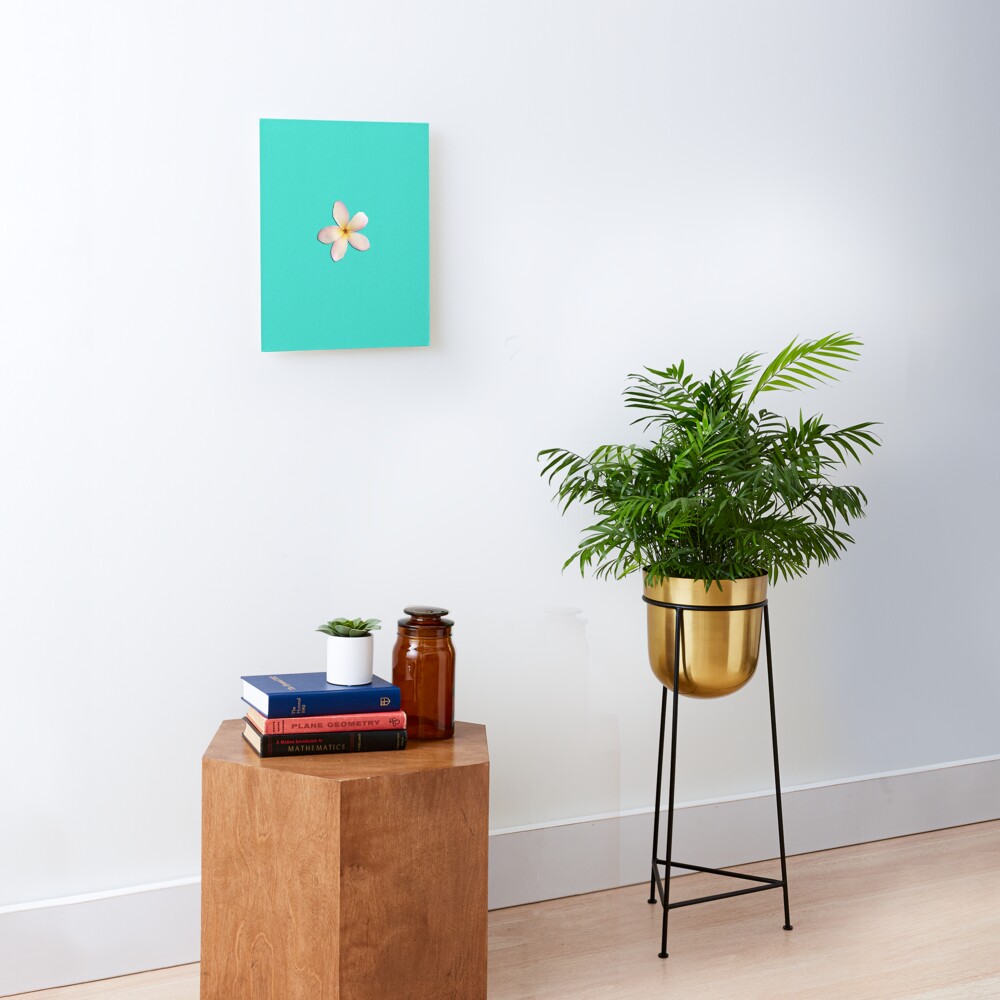 Plumeria Turquoise Mounted Print