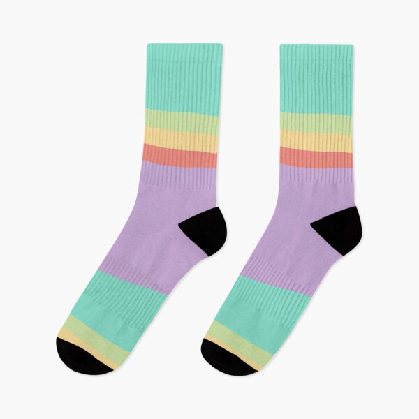Item preview, Green-Purple Retro Stripes designed and sold by socksoverjeans.