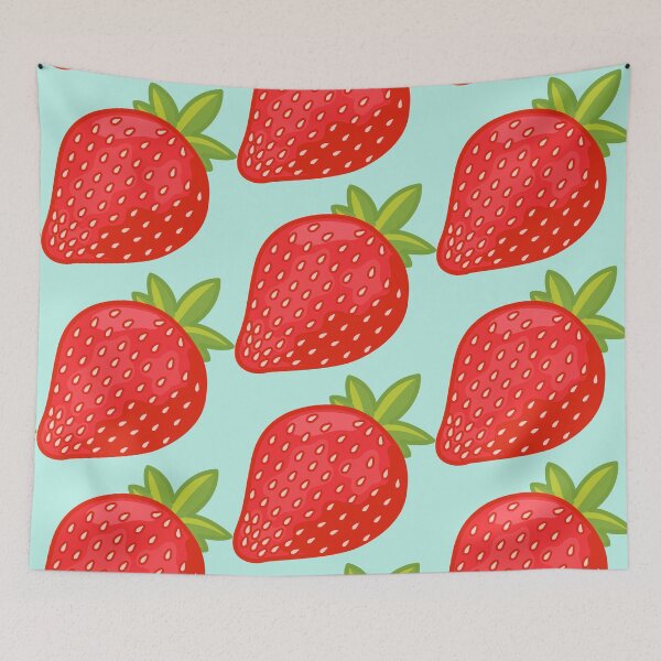 Item preview, bright red cottagecore strawberry designed and sold by prismatic paper co.