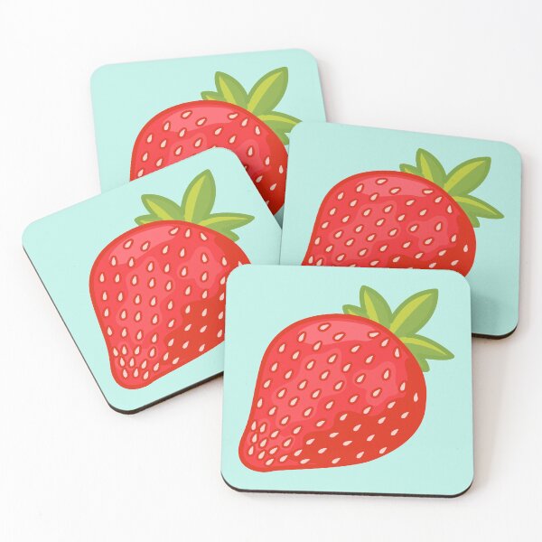 Item preview, bright red cottagecore strawberry designed and sold by prismatic paper co.