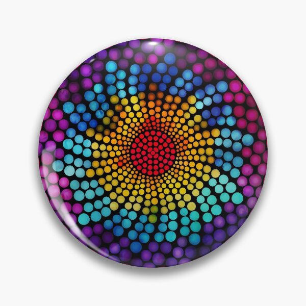 Item preview, 7 Chakra Color Dots Mandala - Black BG designed and sold by serenaking.
