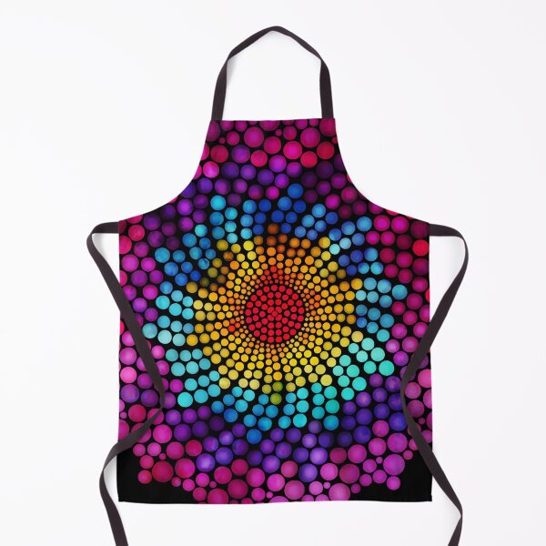 Item preview, 7 Chakra Color Dots Mandala - Black BG designed and sold by serenaking.