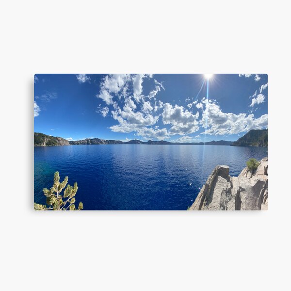 Crystal Blue Crater Lake Metal Print