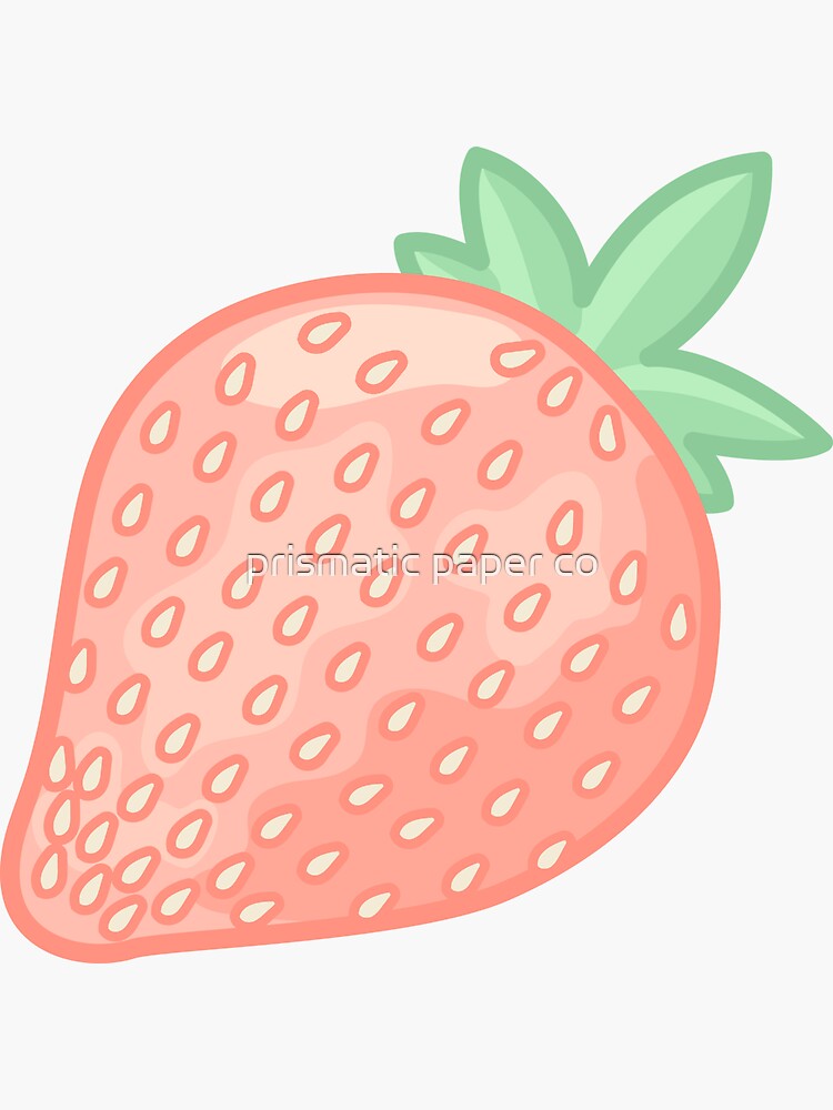 Pink Strawberry Sticker for Sale by Winkham