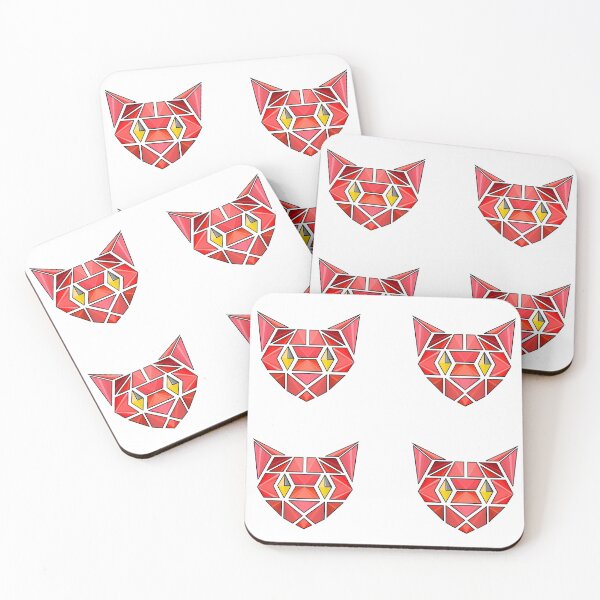 Item preview, Red Geometric Cat designed and sold by Fragile Saturn.