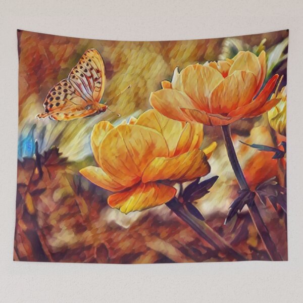 Item preview, Butterfly and poppy designed and sold by StudioCorvid.
