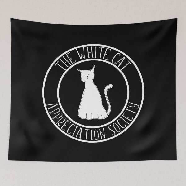 Item preview, The White Cat Appreciation Society Logo Typography Design designed and sold by RhubarbMyrtle.