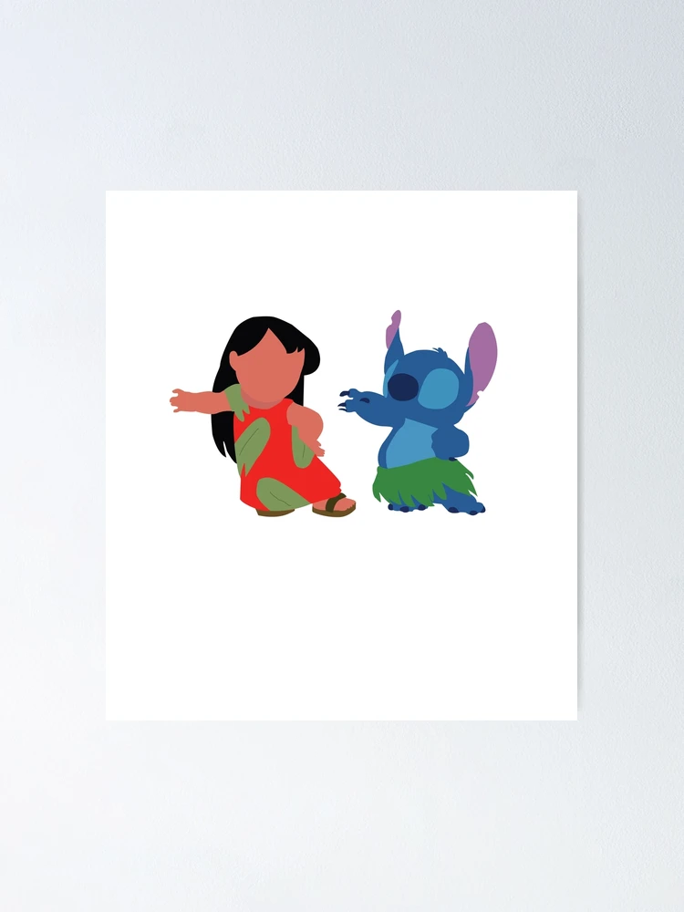 I Love U To The Moon And Back Couples Canvas, Love Lilo and Stitch Poster