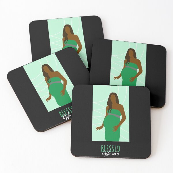 Item preview, We Are Blessed - Green Pregnant Woman Queen Brown Skin Girl Black Girl Magic Afro Kwanzaa Design designed and sold by CreatedbyJR.
