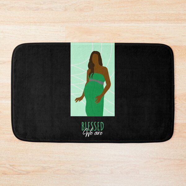 Item preview, We Are Blessed - Green Pregnant Woman Queen Brown Skin Girl Black Girl Magic Afro Kwanzaa Design designed and sold by CreatedbyJR.