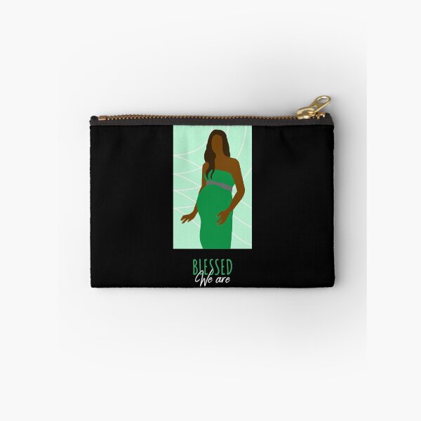 Item preview, We Are Blessed - Green Pregnant Woman Queen Brown Skin Girl Black Girl Magic Afro Kwanzaa Design designed and sold by CreatedbyJR.