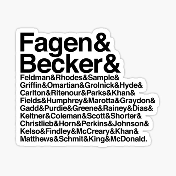 Steely Dan Aja Lineup Names Helvetica Sticker