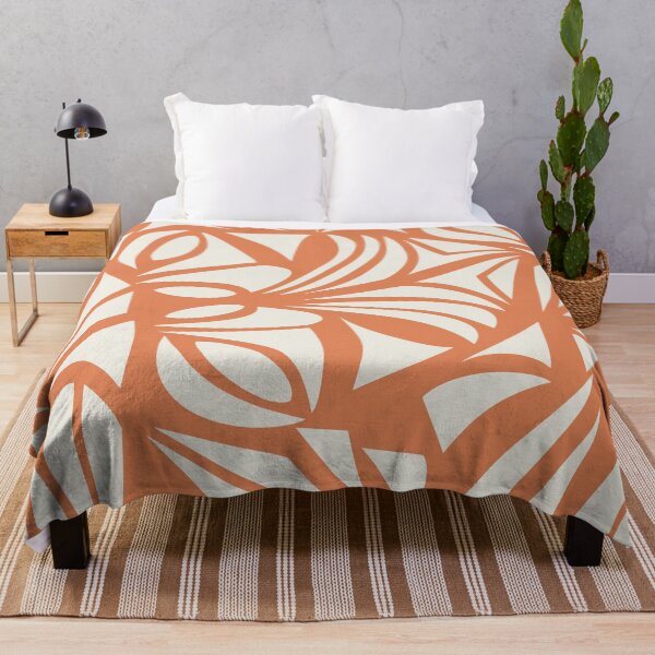 Artikelvorschau, Boho, Geometric, Hawaii Art, Palms Print, Orange and Cream entworfen und verkauft von meggydesigns.