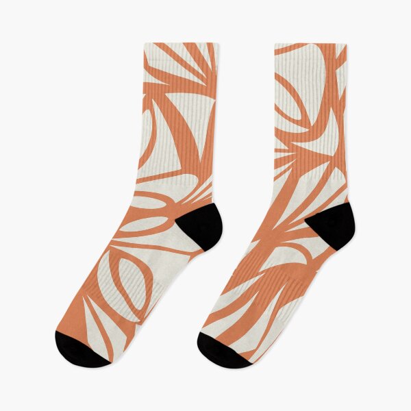 Aperçu de l'œuvre Boho, Geometric, Hawaii Art, Palms Print, Orange and Cream créée et vendue par meggydesigns.