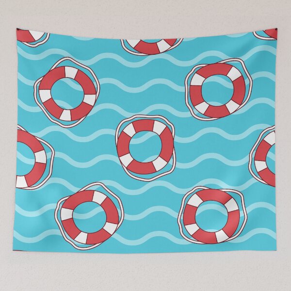 Item preview, Seamless lifebuoy pattern designed and sold by GulArt.