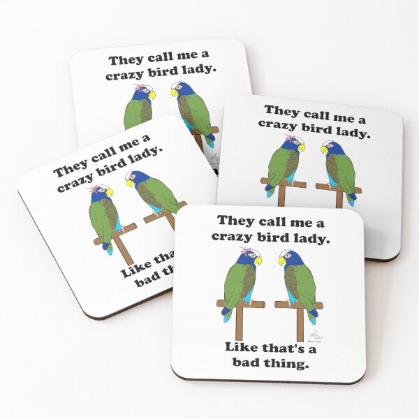 Item preview, Crazy Bird Lady with White Capped Pionus designed and sold by Laughing Parrot Studio.