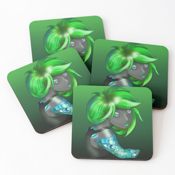 Item preview, Tiefling dark elf in shades of green designed and sold by CuisineCat.