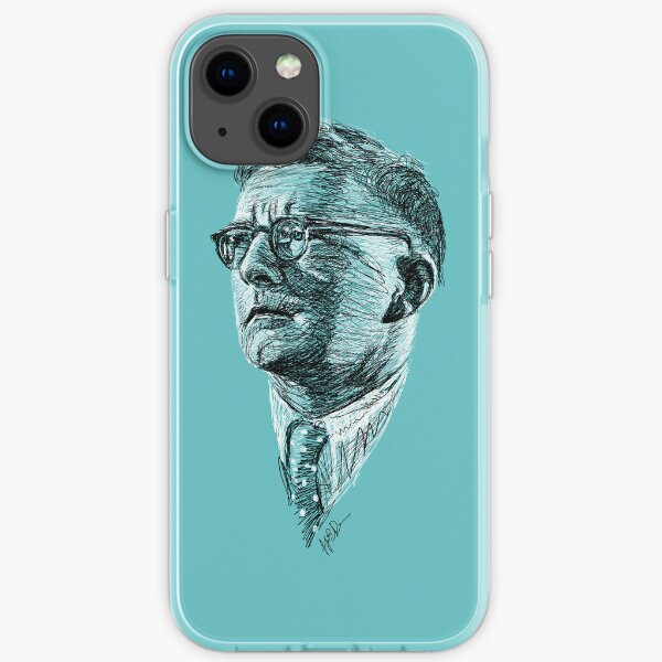 Shostakovich drawing in black and white iPhone Soft Case