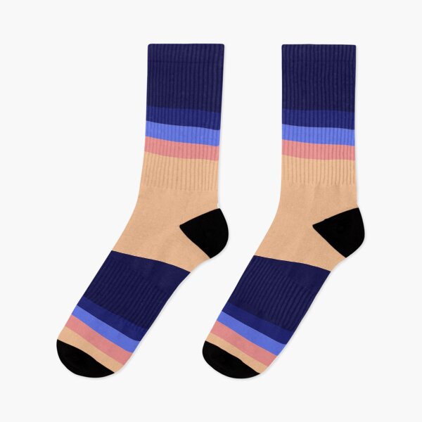 Item preview, Blue-Orange Retro Stripes designed and sold by socksoverjeans.