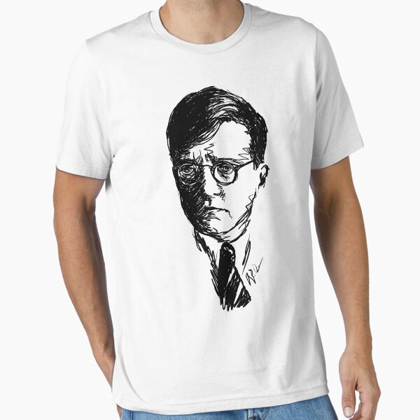 Item preview, Shostakovich drawing in black designed and sold by fortissimotees.
