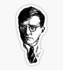 Shostakovich drawing in black Sticker