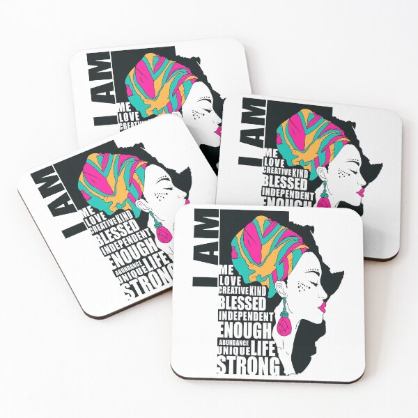 Artikelvorschau, Afro Black Queen mit Wrap Pink Lips Melanin Ich bin gesegnet entworfen und verkauft von Black Queens.