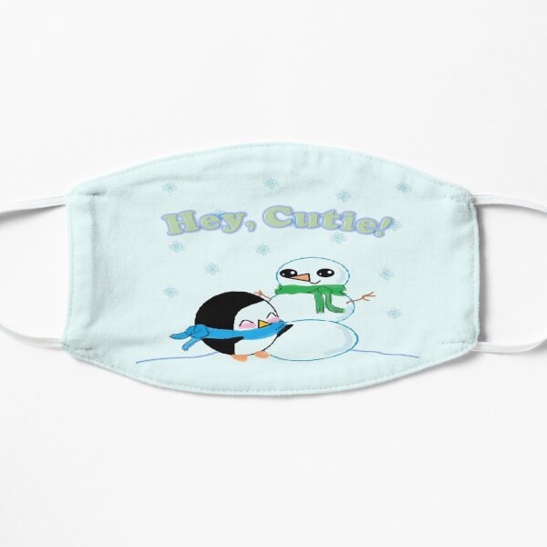 Chilly Penguin with Words Flat Mask