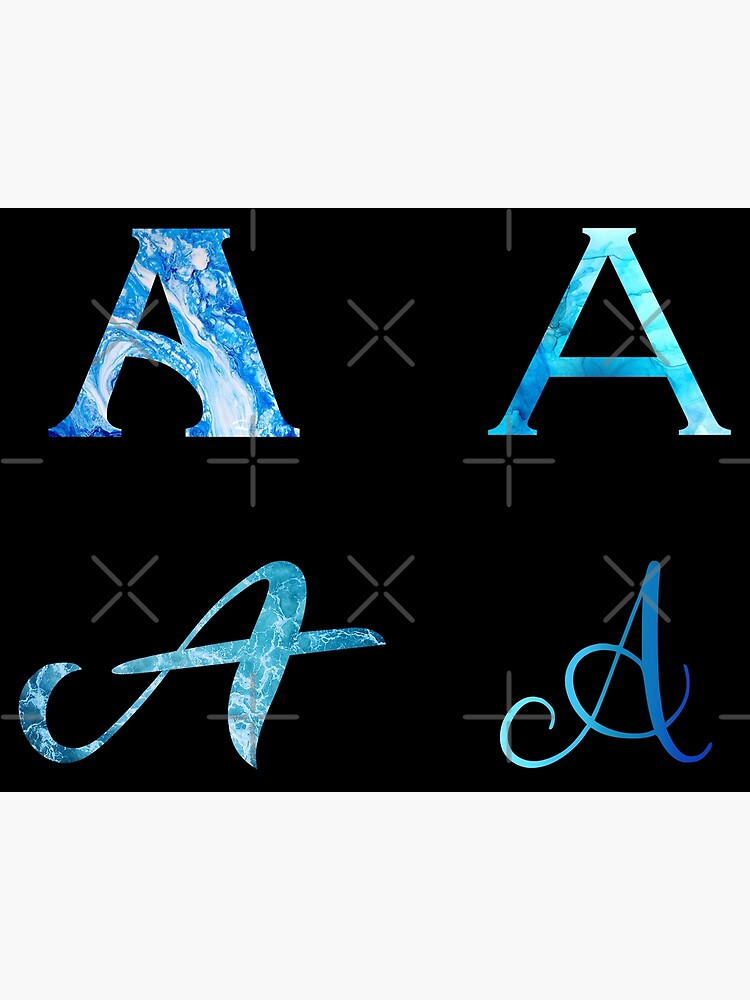 Hydro Flask stickers - letter A monogram (ocean waves + watercolor