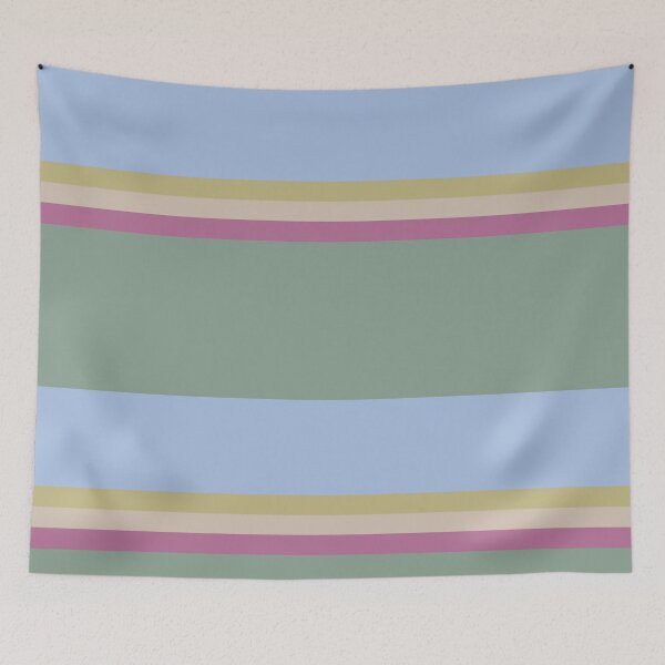 Item preview, Blue-Green Retro Stripes designed and sold by socksoverjeans.