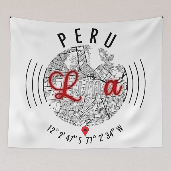 Item preview, Lima, PERU Road Map Art - Earth Tones designed and sold by hatimelhag.