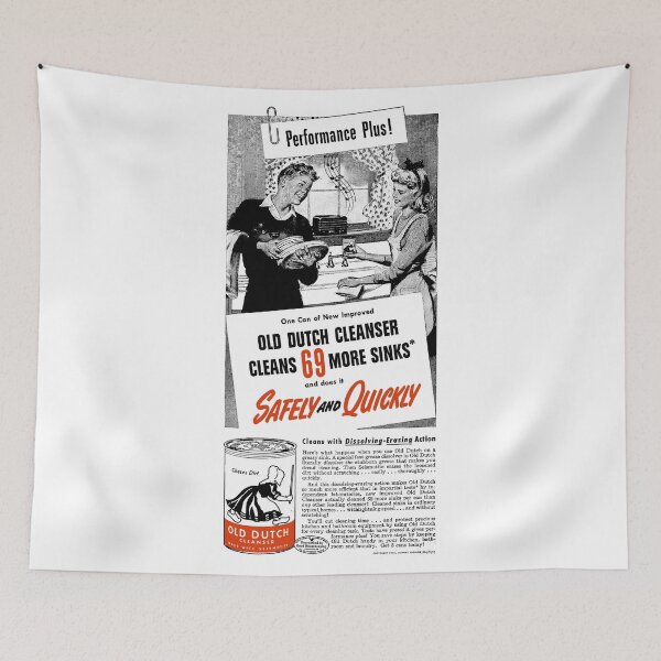 Item preview, SCOURING POWDER ADVERT - CLEANS 69 MORE SINKS! designed and sold by ThrowbackAds.