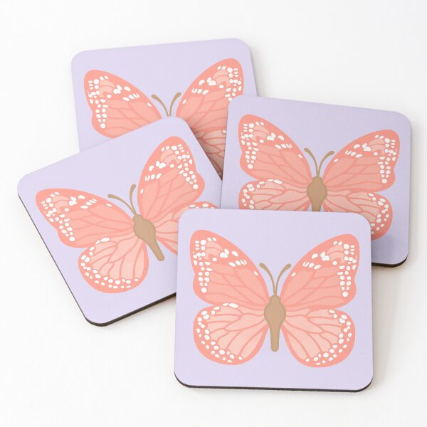 Aperçu de l'œuvre papillon monarque rose cottagecore créée et vendue par prismatic paper co.