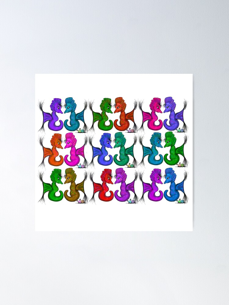 Alternate view of New Sea Love Seahorse Family Rainbow Poster