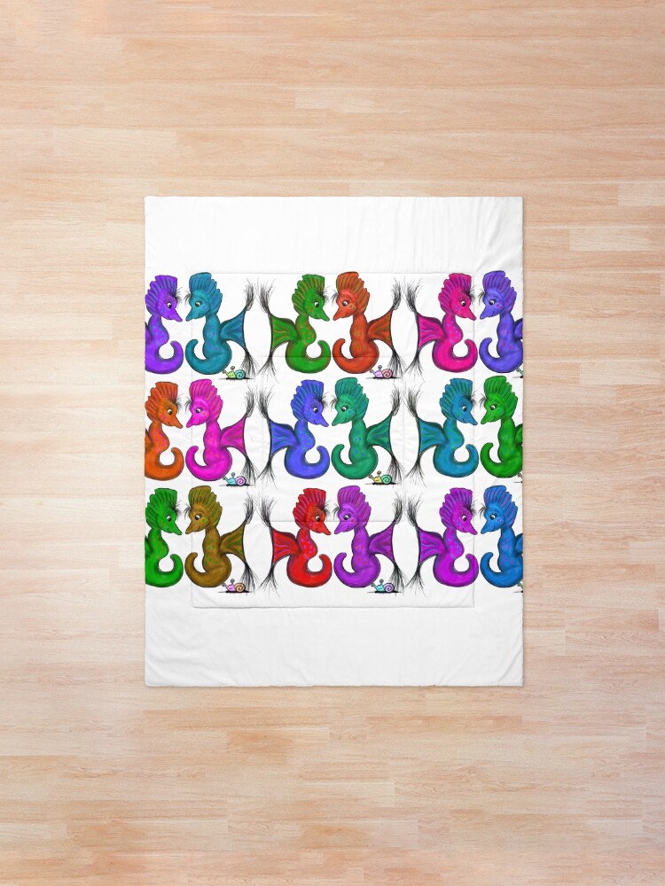 Alternate view of New Sea Love Seahorse Family Rainbow Comforter