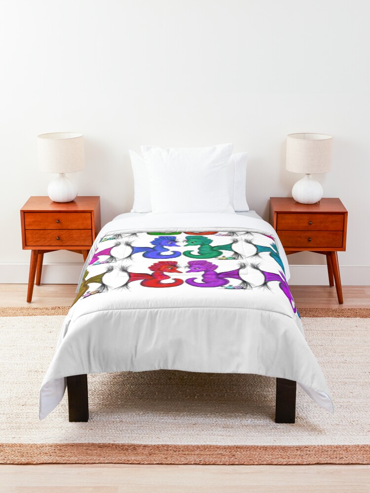 Alternate view of New Sea Love Seahorse Family Rainbow Comforter