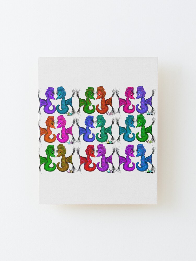 Alternate view of New Sea Love Seahorse Family Rainbow Mounted Print