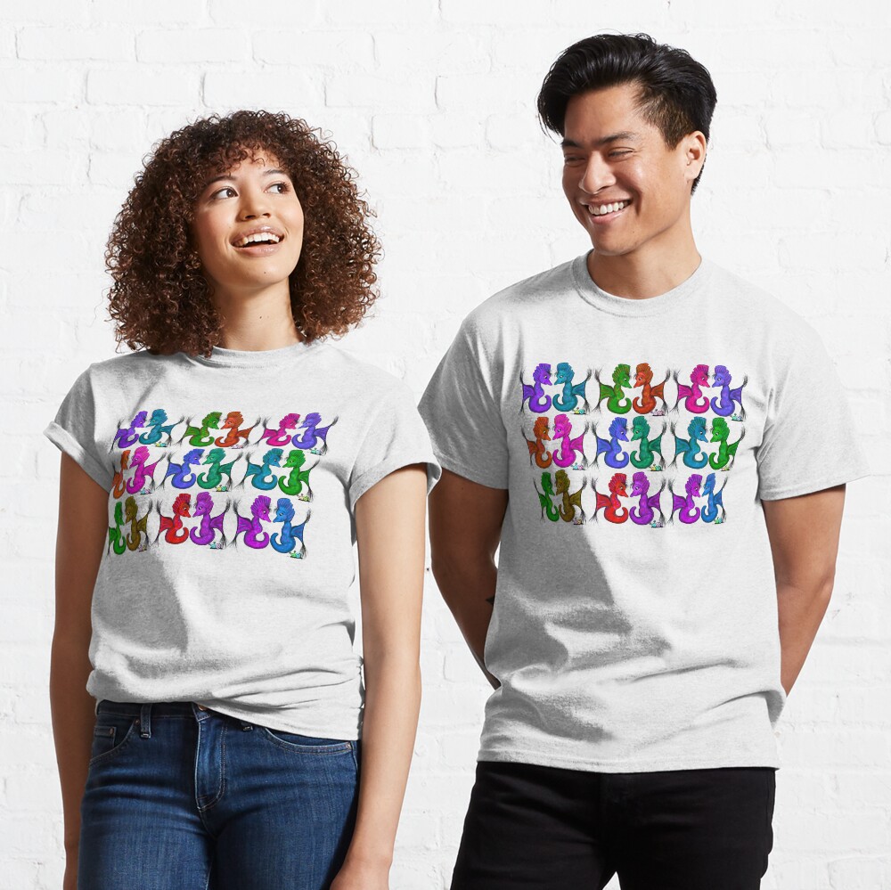 New Sea Love Seahorse Family Rainbow Classic T-Shirt