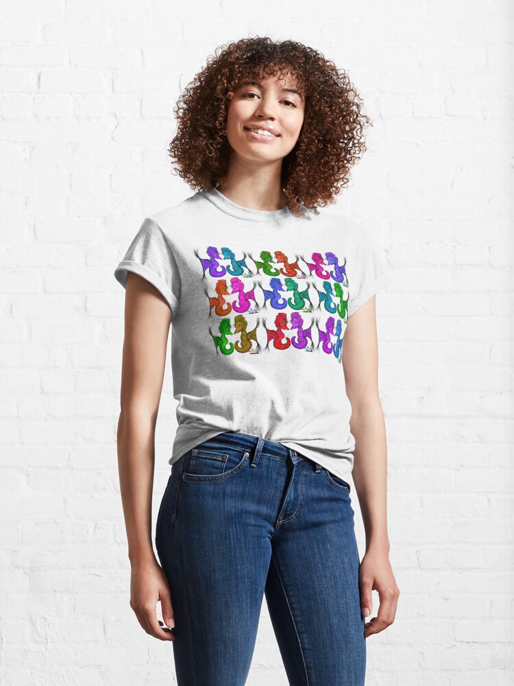 Alternate view of New Sea Love Seahorse Family Rainbow Classic T-Shirt