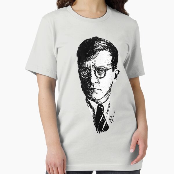 Item preview, Shostakovich drawing in black on white designed and sold by fortissimotees.