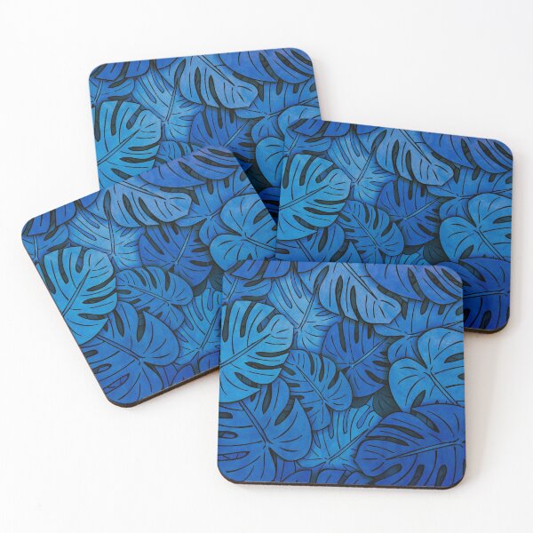 Item preview, Blue Monstera Leaves designed and sold by HeadRubble.