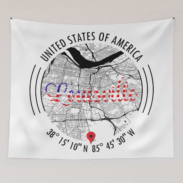 Item preview, Louisville, USA Road Map Art - Earth Tones designed and sold by hatimelhag.