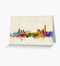 Manchester England Skyline Cityscape Greeting Card