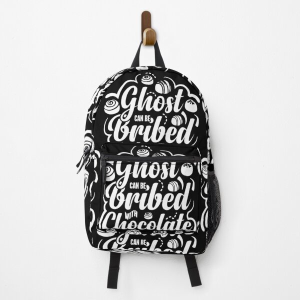 Item preview, Ghost Can Be Bribed With Chocolate Funny Halloween Meme designed and sold by GravitiTees.