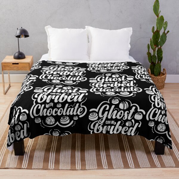 Item preview, Ghost Can Be Bribed With Chocolate Funny Halloween Meme designed and sold by GravitiTees.