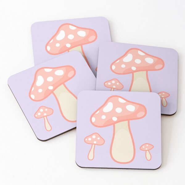 Aperçu de l'œuvre champignons cottagecore rose pastel créée et vendue par prismatic paper co.