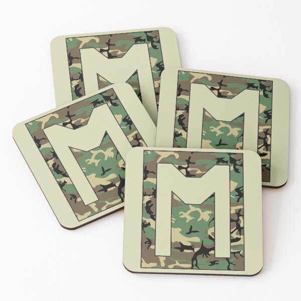 Item preview, Letter "M" Military Camo Stencil font designed and sold by 65 MCMLXV.